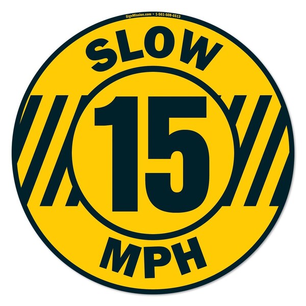 Slow 15 Mph 16in Non-Slip Floor Marker, 12PK, 16 in L, 16 in H, FD-2-C-16-12PK-99890